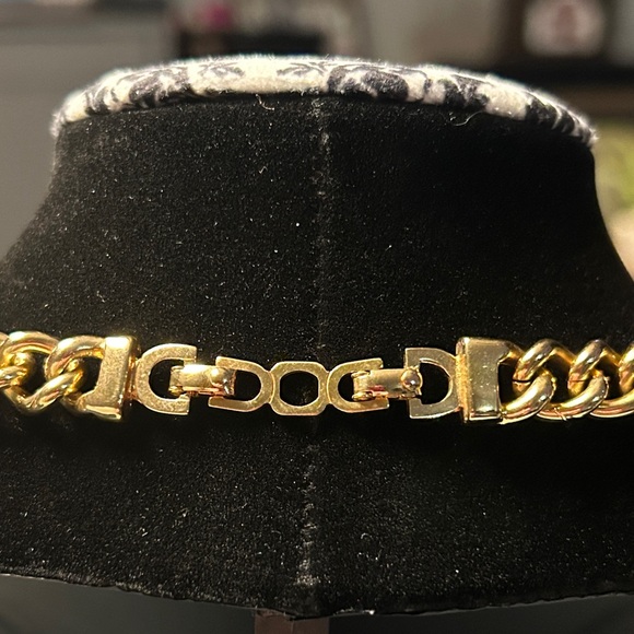 286. Dior Gold Chain Necklace with Crystal Accents (with COA) - Picture 3 of 6